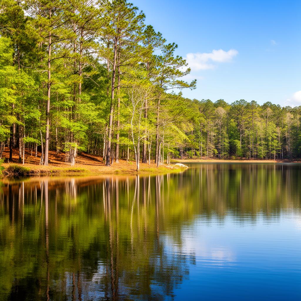 Lake Jackson Newton County Georgia with wooded shoreline