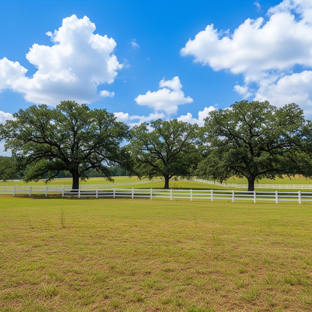 Open pasture land for sale in Newton County Georgia with oak trees