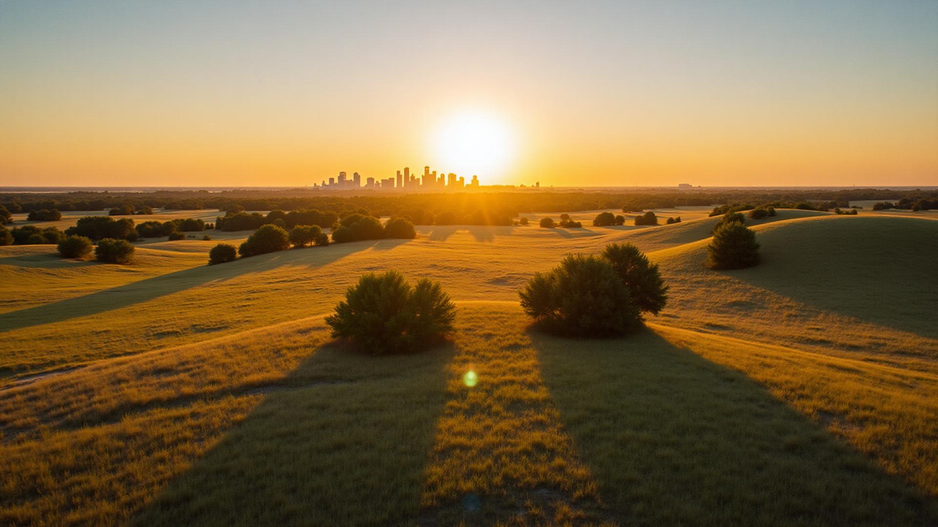 Oklahoma County prairie land at sunset