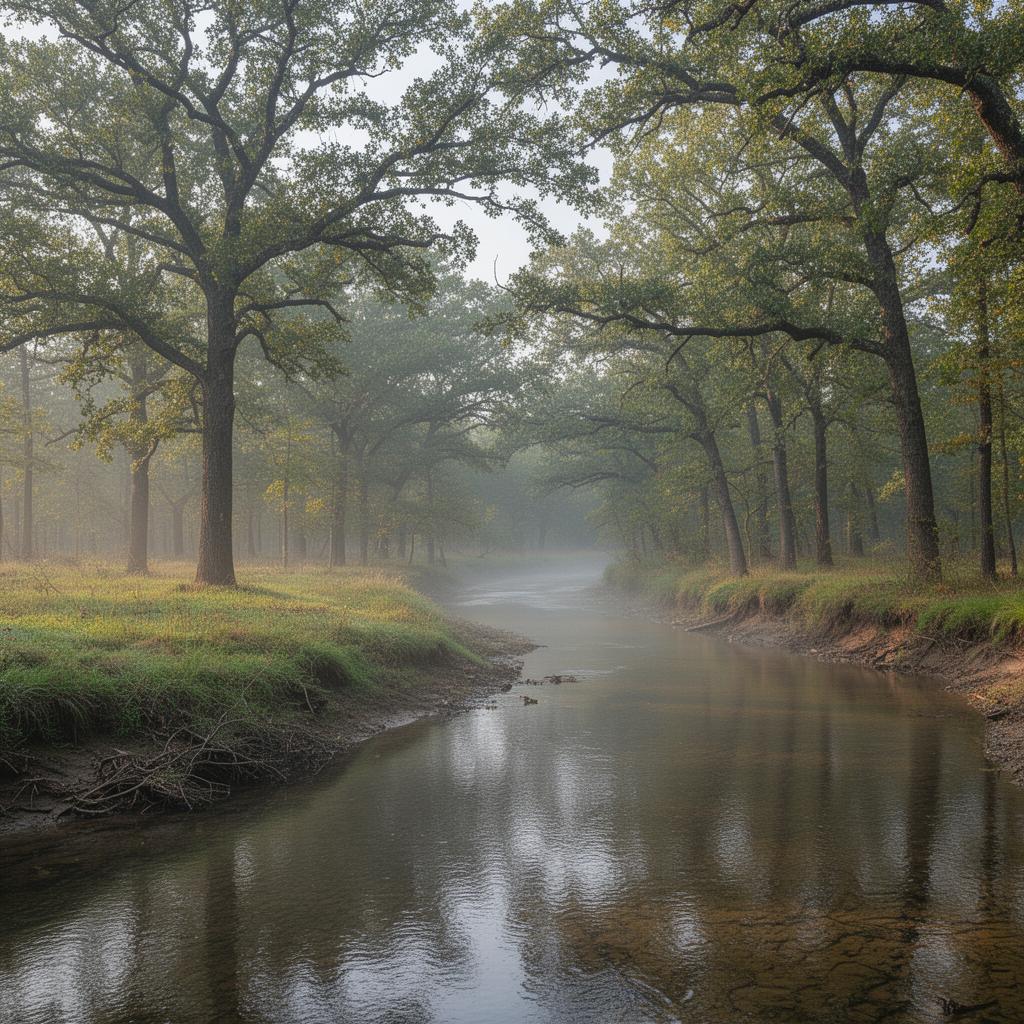 Creek and wooded land in Okmulgee County