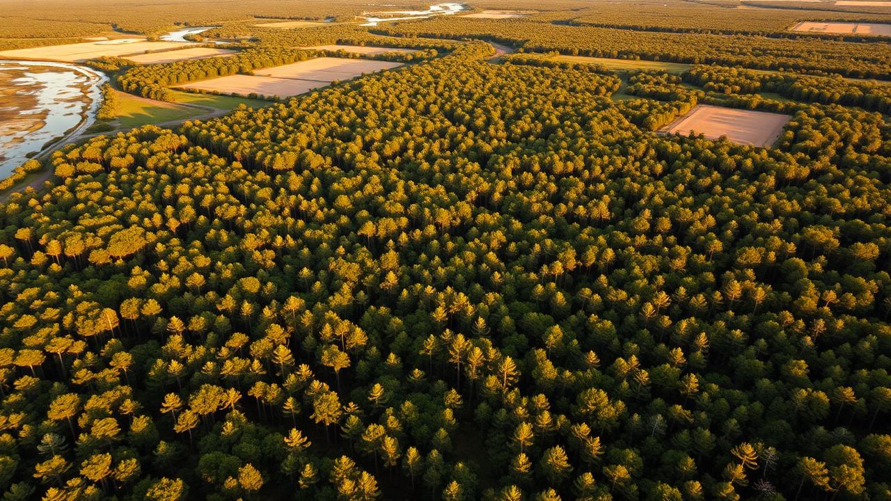 Pine forests and coastal plain in Onslow County, North Carolina