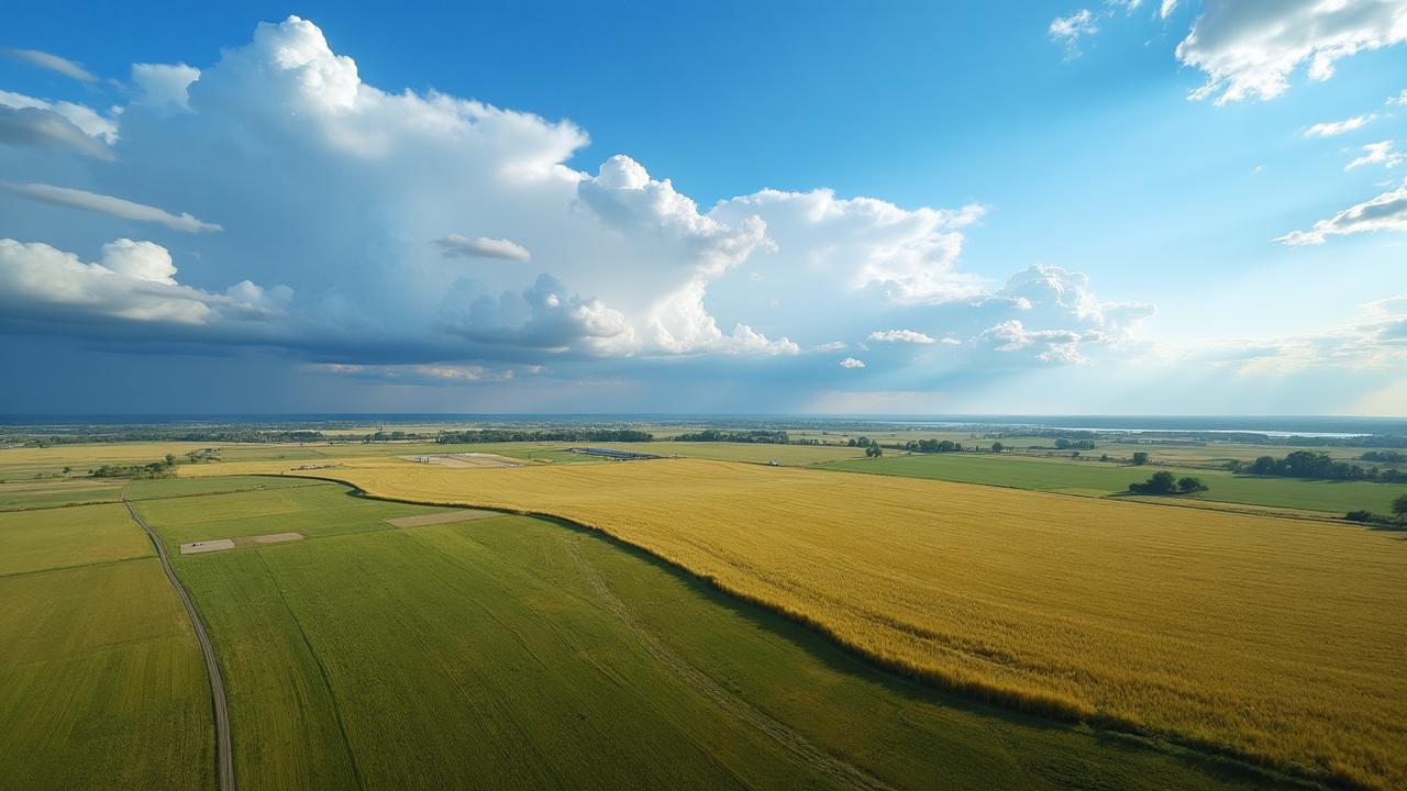 Ottawa County Oklahoma prairie landscape with Grand Lake
