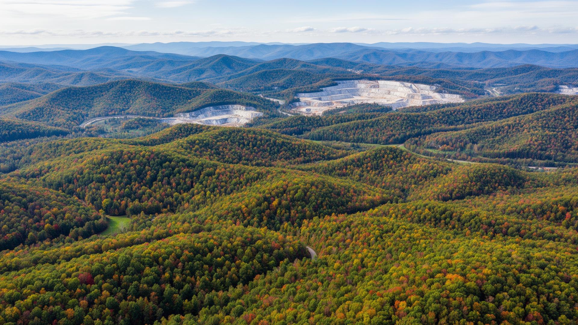 Pickens County Georgia mountain landscape with marble quarries