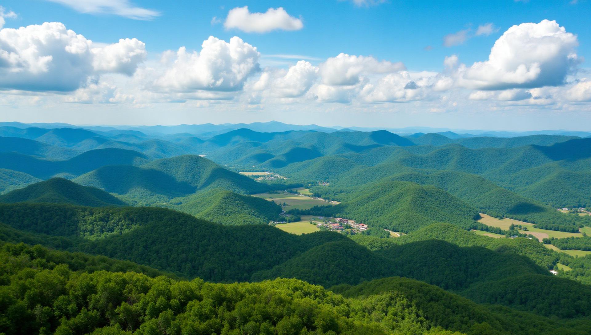 Blue Ridge mountain foothills in Pickens County, South Carolina