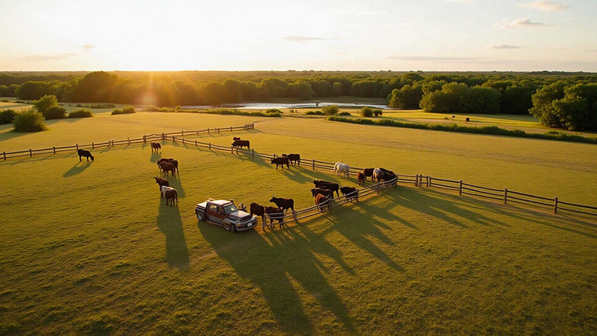 Ranch land in Rogers County with cattle