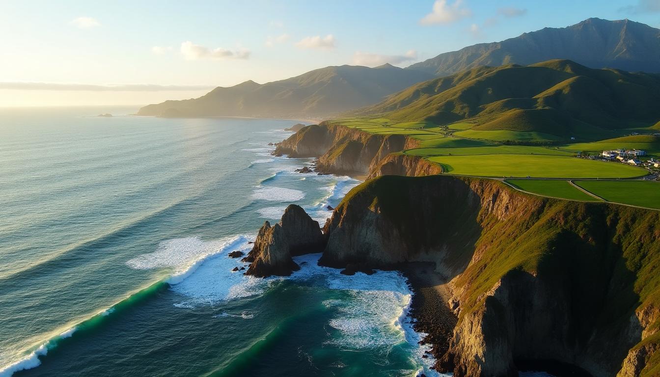 Stunning coastal cliffs of San Mateo County California