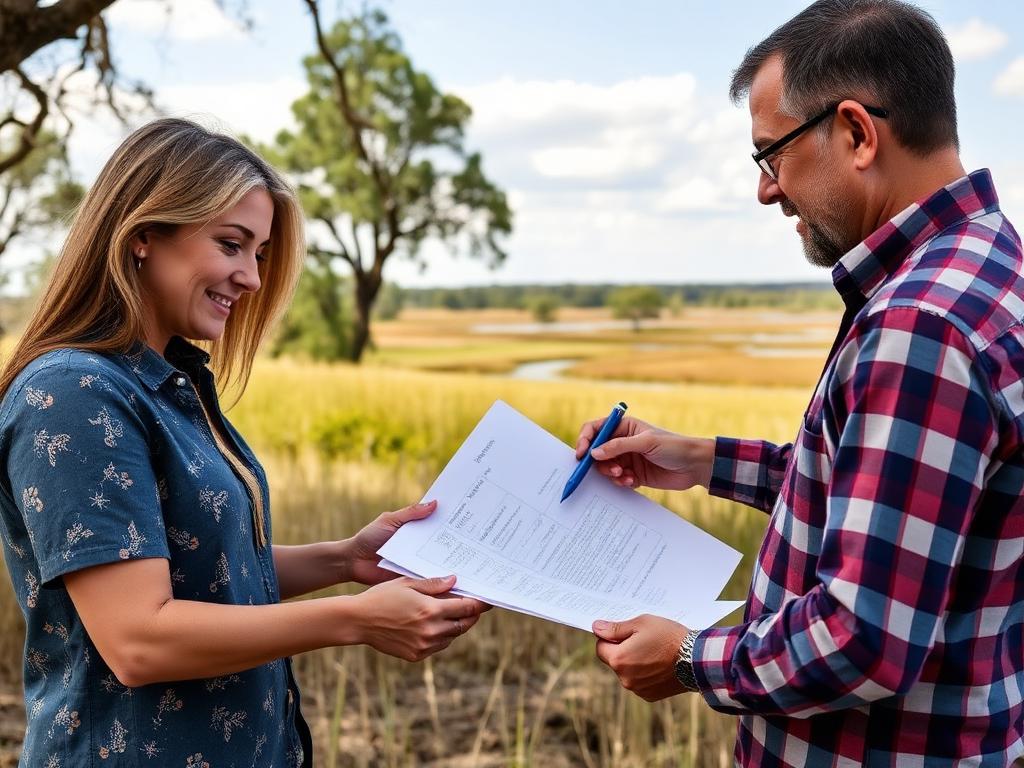 Family discussing inherited land options in South Carolina
