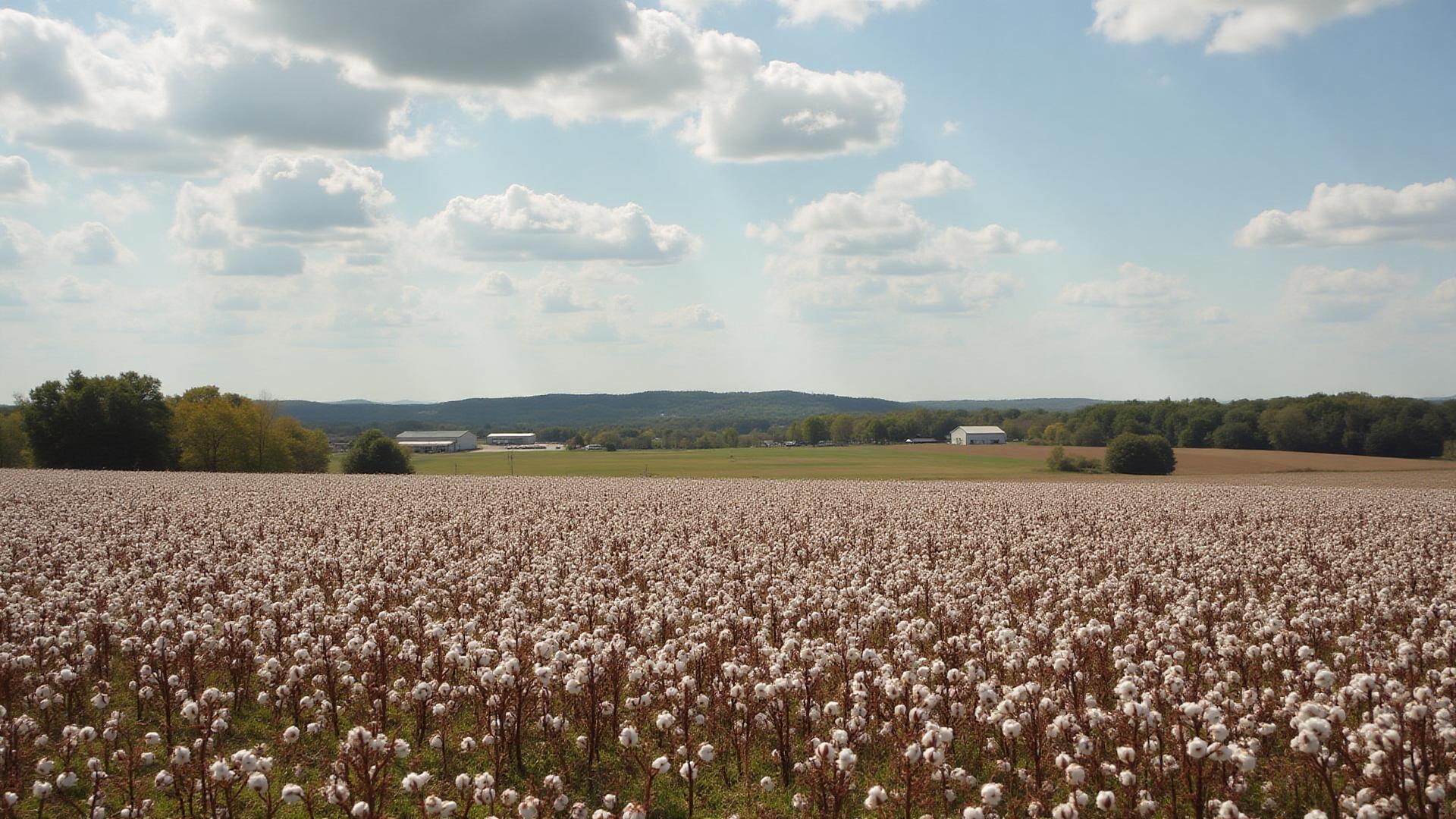 Shelby County Tennessee farmland with cotton fields
