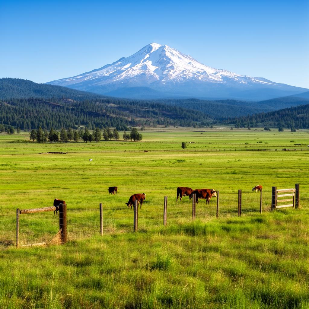 Siskiyou County ranch land with Mount Shasta view