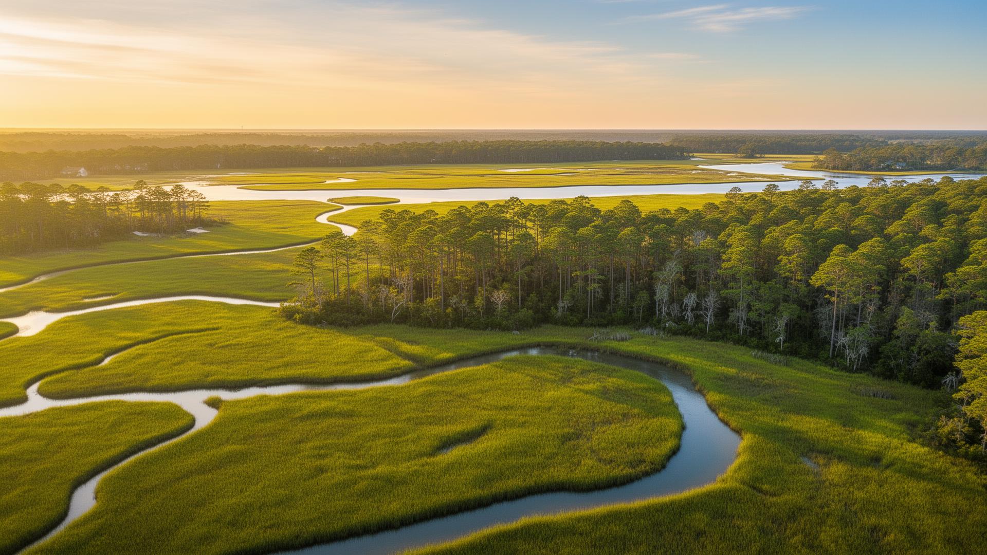 South Carolina Lowcountry landscape with marshlands and rivers - sell land for cash in South Carolina