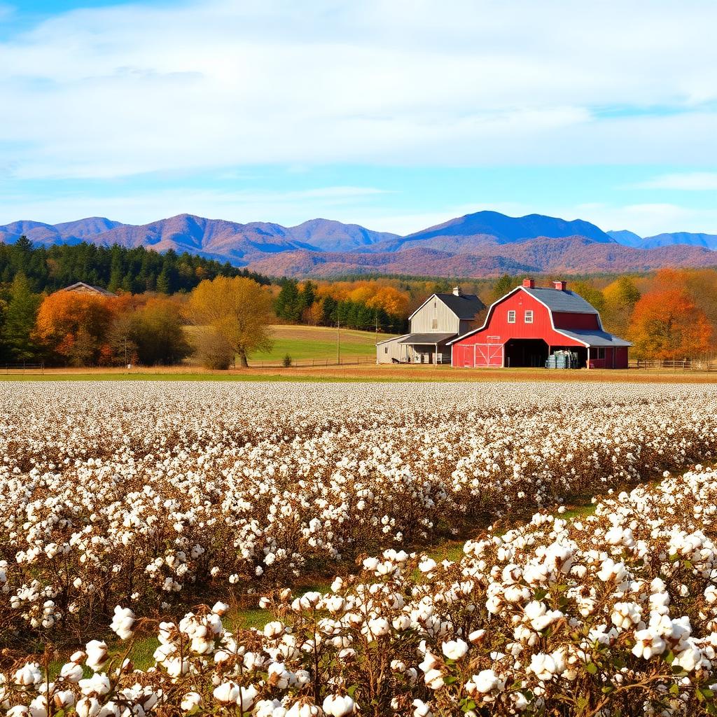 South Carolina Upstate farmland at golden hour with rolling hills