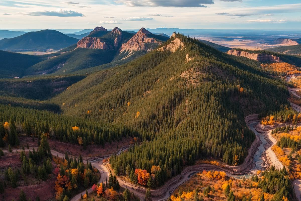 Black Hills pine forests and rocky peaks in South Dakota