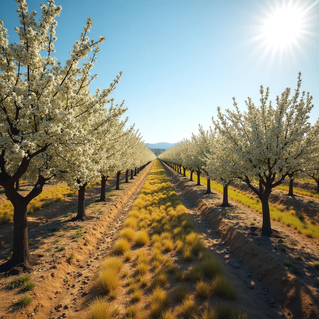 Almond orchard in Stanislaus County California