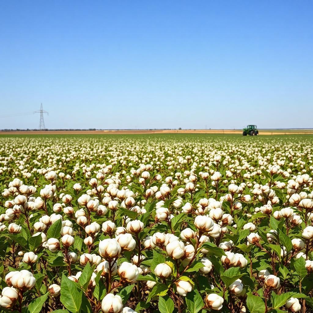 Texas cotton field ready for harvest in the Panhandle region