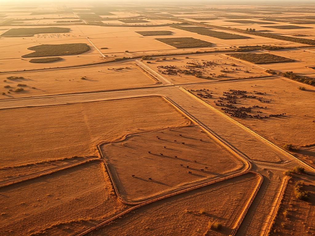 Aerial view of Texas border ranch property