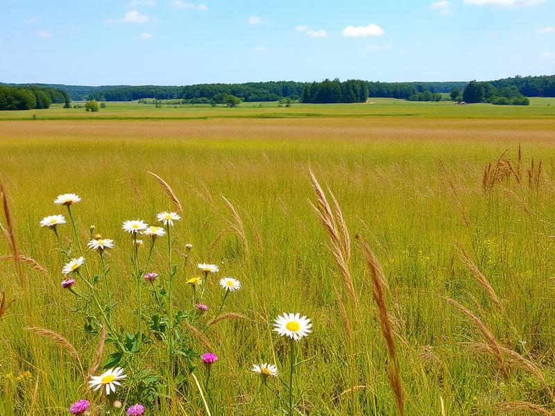 Open meadow with wildflowers in Tuscaloosa County