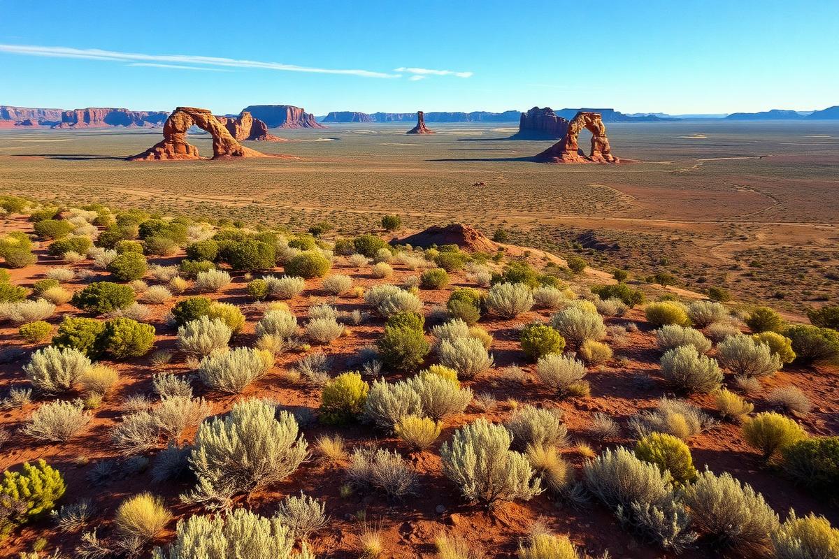 Utah high desert with sandstone arches and sage brush