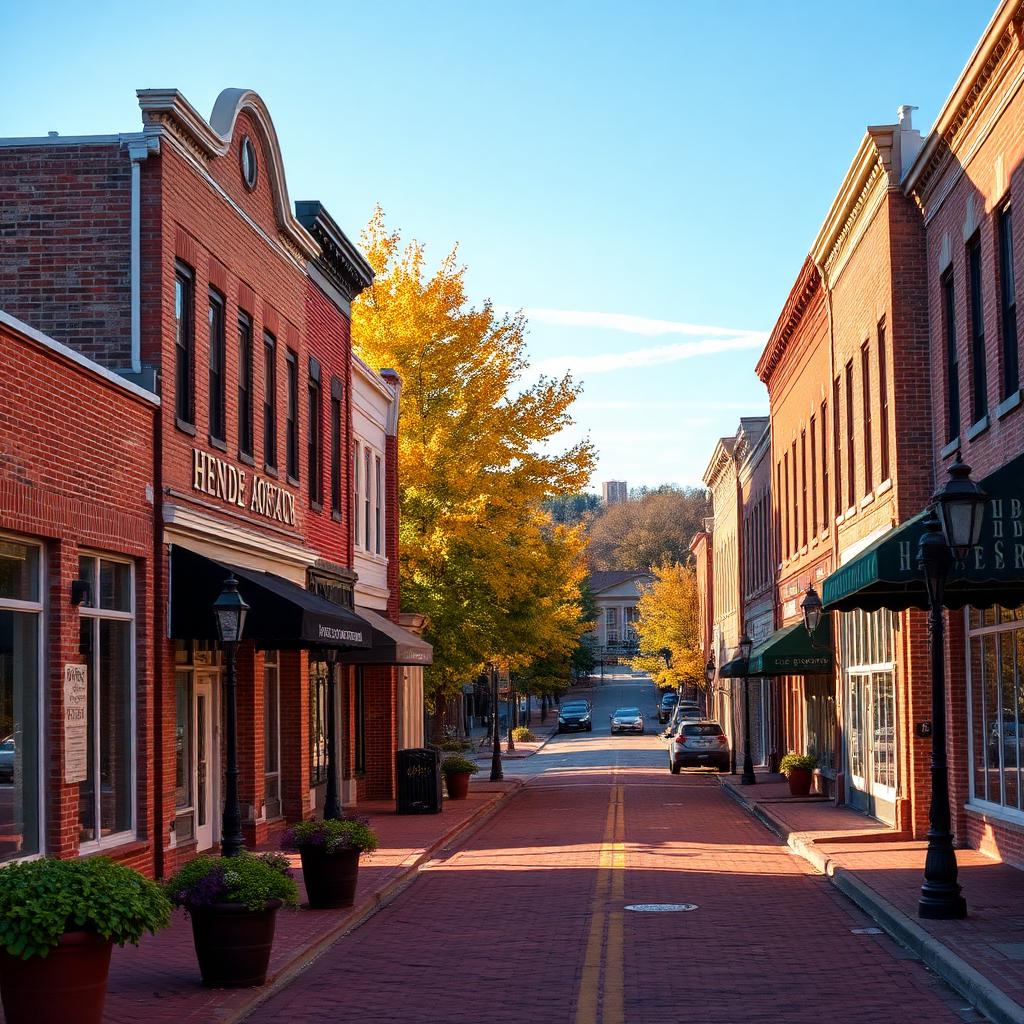 Historic downtown Henderson North Carolina main street