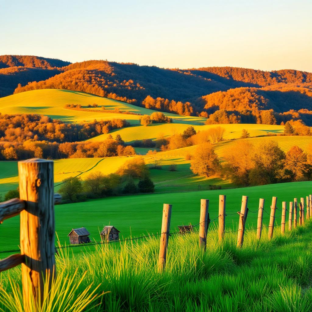 Rural farmland with rolling hills in Whitley County