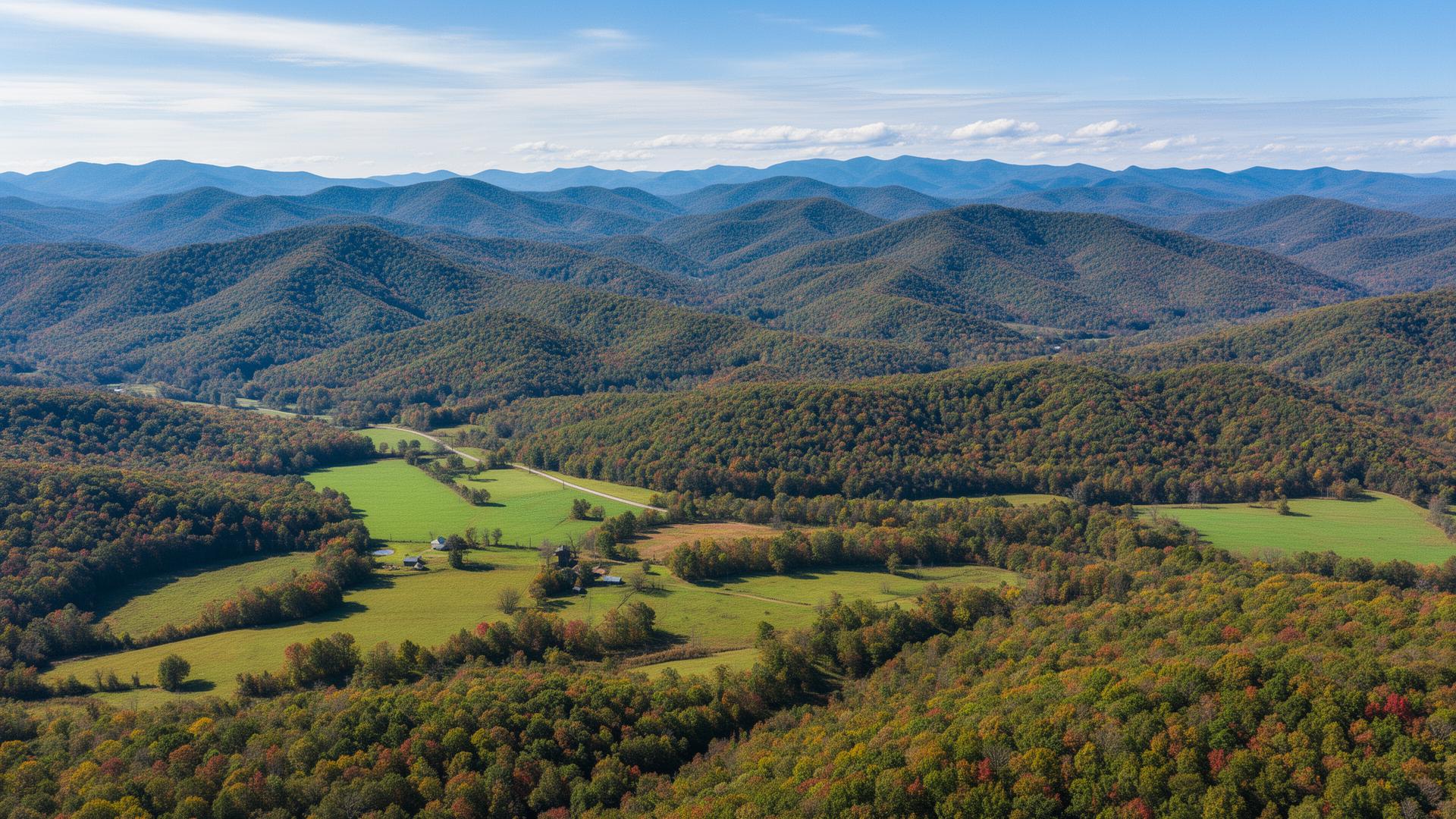Blue Ridge Mountain foothills in Wilkes County, North Carolina